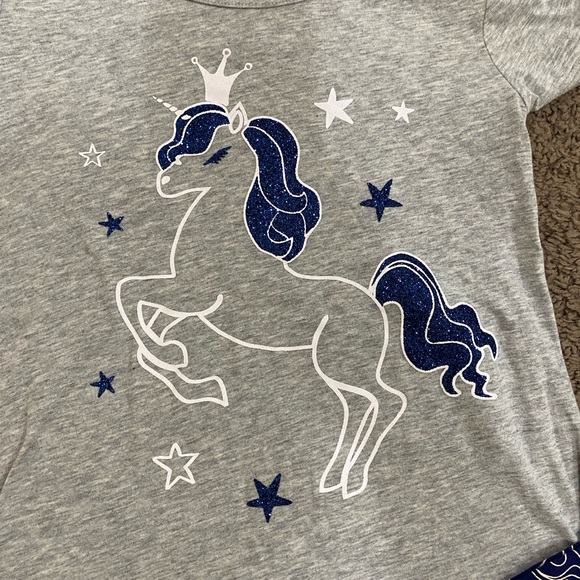 Girls Justice Glitter Unicorn leggings Outfit size 10/12 - Picture 5 of 7